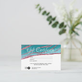 Modern minimalistisch glitter Gift certificate Visitekaartje (Staand voorkant)