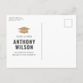 Modern minimalistisch Gold Afstudeerder Pet 2 Foto Aankondigingskaart (Achterkant)