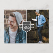 Modern minimalistisch Gold Afstudeerder Pet 2 Foto Aankondigingskaart (Voorkant)