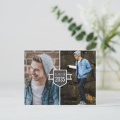 Modern minimalistisch Gold Afstudeerder Pet 2 Foto Aankondigingskaart (Staand voorkant)