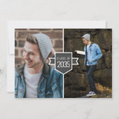 Modern minimalistisch Gold Afstudeerder Pet 3 Foto Aankondiging (Voorkant)