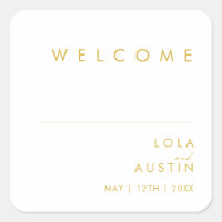 Modern minimalistisch Gold Font Weddenschap Welkom