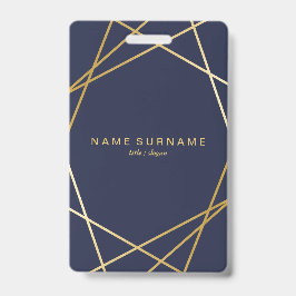 Modern minimalistisch Gold Geometric Midnight Blue Badge