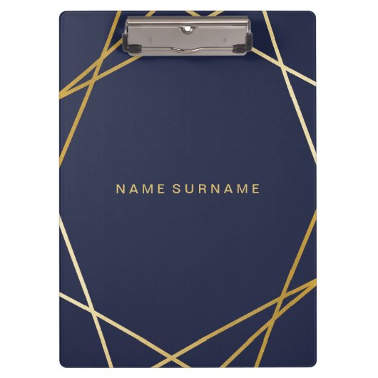 Modern minimalistisch Gold Geometric Pattern-klemb Klembord (Voorkant)