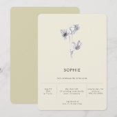 Modern minimalistisch Gold Hint Daffodil-Vrijgezel Kaart (Voorkant / Achterkant)