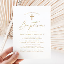 Modern minimalistisch Gold Script Baptisme