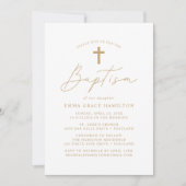 Modern minimalistisch Gold Script Baptisme Kaart (Voorkant)