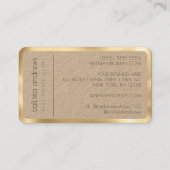 Modern minimalistisch goud border kraftpapier visitekaartje (Achterkant)