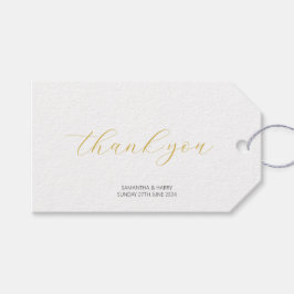 Modern minimalistisch goud dank u huwelijksgeschen cadeaulabel
