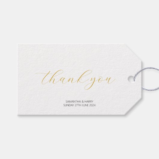 Modern minimalistisch goud dank u huwelijksgeschen cadeaulabel (Voorkant (Horizontaal))