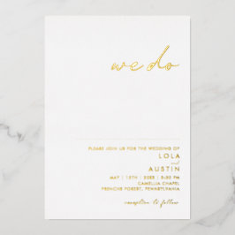 Modern minimalistisch | Goud dat wij echt binden Folie Uitnodiging