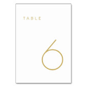 Modern minimalistisch goud- en wittabelnummer kaart (Achterkant)