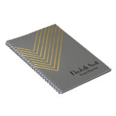 Modern Minimalistisch Goud Geometrisch Design Jour Notitieboek (Rechterzijde)
