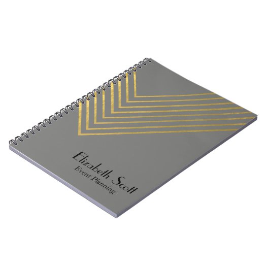 Modern Minimalistisch Goud Geometrisch Design Jour Notitieboek (Linkerzijde)