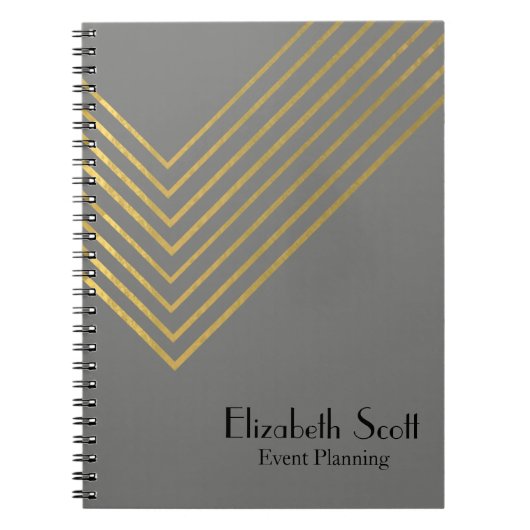 Modern Minimalistisch Goud Geometrisch Design Jour Notitieboek (Voorkant)