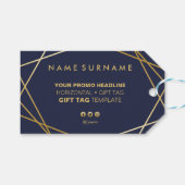 Modern Minimalistisch Goud Geometrisch Horizontaal Cadeaulabel (Voorkant (Horizontaal))