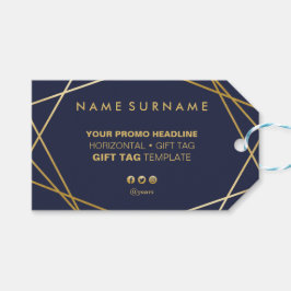 Modern Minimalistisch Goud Geometrisch Horizontaal Cadeaulabel