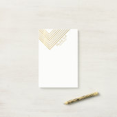 Modern Minimalistisch Goud Geometrisch Ontwerp Post-it® Notes (Op bureau)