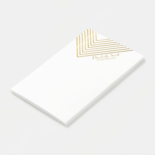 Modern Minimalistisch Goud Geometrisch Ontwerp Post-it® Notes (Schuin)