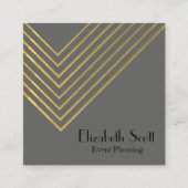 Modern Minimalistisch Goud Geometrisch Ontwerp Vierkante Visitekaartje (Voorkant)