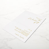 Modern minimalistisch | Goud het huwelijk van onro Folie Uitnodiging (Gedraaid)