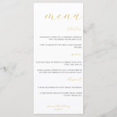 Modern & Minimalistisch Goud Script Bruiloft Flat  Menu (Voorkant)