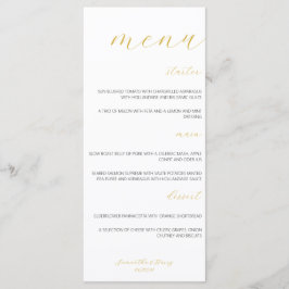 Modern & Minimalistisch Goud Script Bruiloft Flat  Menu