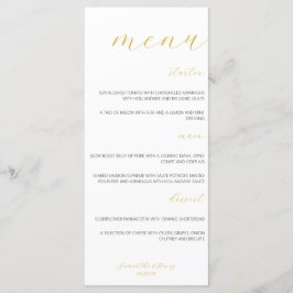 Modern & Minimalistisch Goud Script Bruiloft Flat  Menu