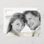 Modern minimalistisch goud sparen de Datum Briefka Aankondigingskaart (Voorkant / Achterkant)