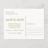 Modern minimalistisch goud sparen de Datum Briefka Aankondigingskaart (Achterkant)