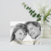 Modern minimalistisch goud sparen de Datum Briefka Aankondigingskaart (Staand voorkant)