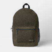 Modern minimalistisch goudbruin leer bedrukte rugzak (Voorkant)