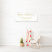 Modern minimalistisch gouden Afstuderen Spandoek (Insitu)