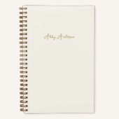 Modern minimalistisch gouden schrift | Off White G Notitieboek (Voorkant)