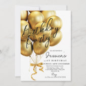 Modern minimalistisch gouden script zwart verjaard kaart (Voorkant)
