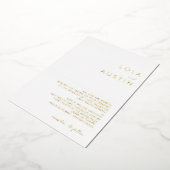 Modern Minimalistisch | Gouden Traditionele Echtel Folie Uitnodiging (Gedraaid)