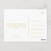 Modern minimalistisch goudhuwelijk Dank u Briefkaa Briefkaart (Achterkant)