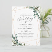 Modern minimalistisch goudhuwelijk kaart (Staand voorkant)