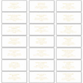 Modern minimalistisch goudlettertype bruiloft gast sticker (Voorkant)