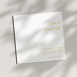 Modern minimalistisch goudlettertype Square Weddin Kaart