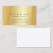 Modern minimalistisch goudontwerp Elegante Sjabloo Visitekaartje (Voorkant / Achterkant)