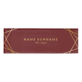 Modern minimalistisch goudpatroon, geometrisch pat naambadge