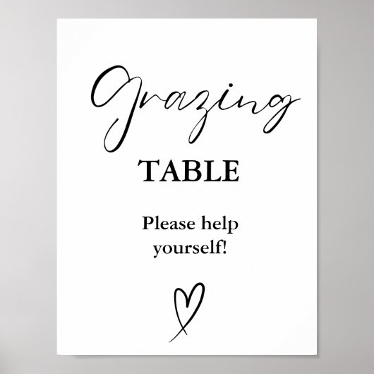 Modern minimalistisch graastafelteken poster (Voorkant)