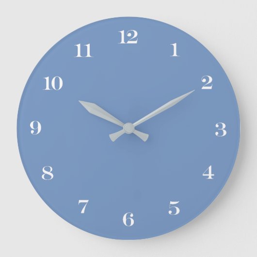 Modern minimalistisch grafisch licht blauw en wit grote klok (Voorkant)