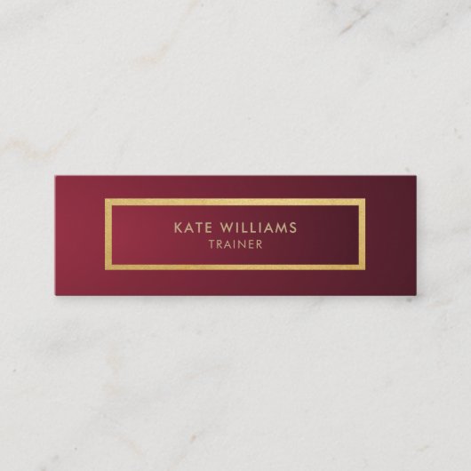 Modern minimalistisch grafisch violet verloop Gold Mini Visitekaartje (Voorkant)