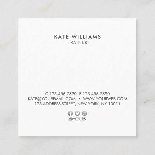 Modern minimalistisch grafisch violet verloop Gold Vierkante Visitekaartje (Achterkant)