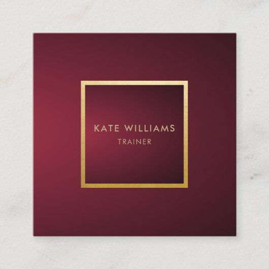 Modern minimalistisch grafisch violet verloop Gold Vierkante Visitekaartje (Voorkant)