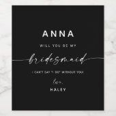 Modern minimalistisch grafisch voorstel | Zwart Wijn Etiket (Enkel label)