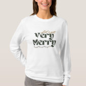 Modern minimalistisch Green Retro Font Kerstmis T-shirt (Voorkant)