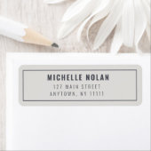 Modern minimalistisch grijs eenvoudig retouradresl etiket (Insitu)